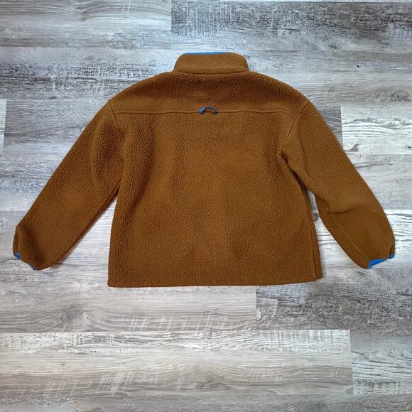 Madewell Fleece Half Zip Pullover Brown Blue XXS Quilted Pocket Gorpcore Jacket - Picture 3 of 6